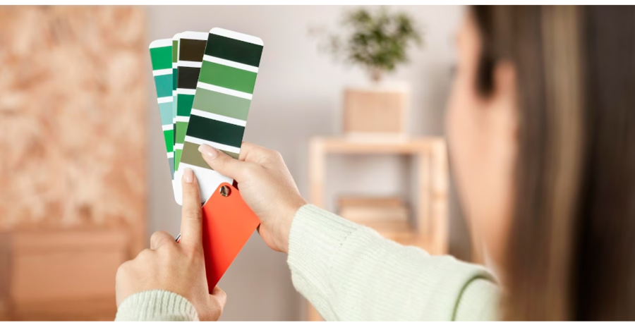 holding colour palettes